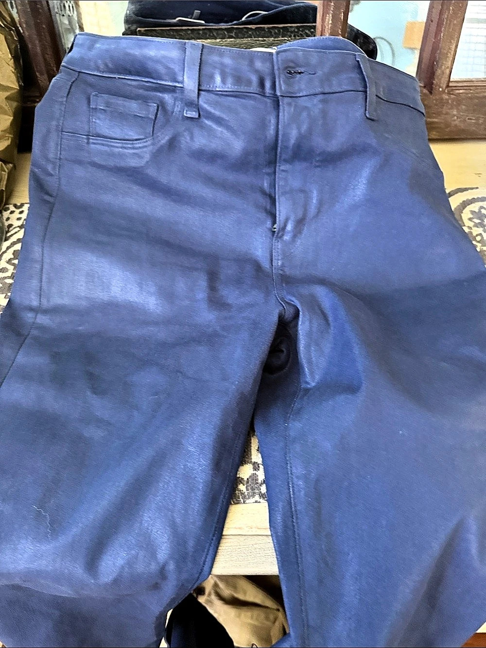 L'Agence Margot Coated boot Jean Blue Trousers Waist 31 Like New